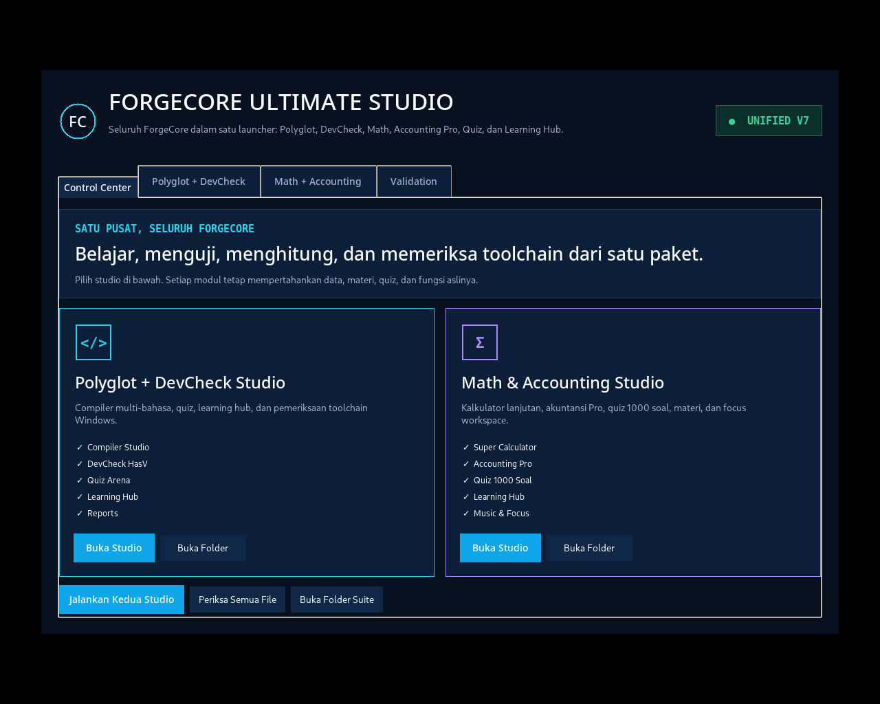 Pratinjau ForgeCore Ultimate Studio desktop